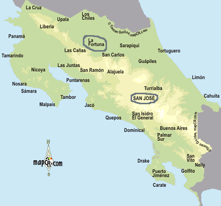 Costra Rico Map